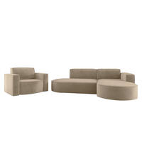 SOFASET Palma In Noel - Beige, Holzwerkstoff/Textil (236/78/165cm) - Fun Möbel