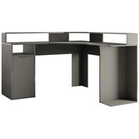 GAMING-SCHREIBTISCH Carbon graphitgrau 139 / 139 / 89cm - Graphitfarben, Holz/Holzwerkstoff (139/139/89cm) - Feldmann-Wohnen