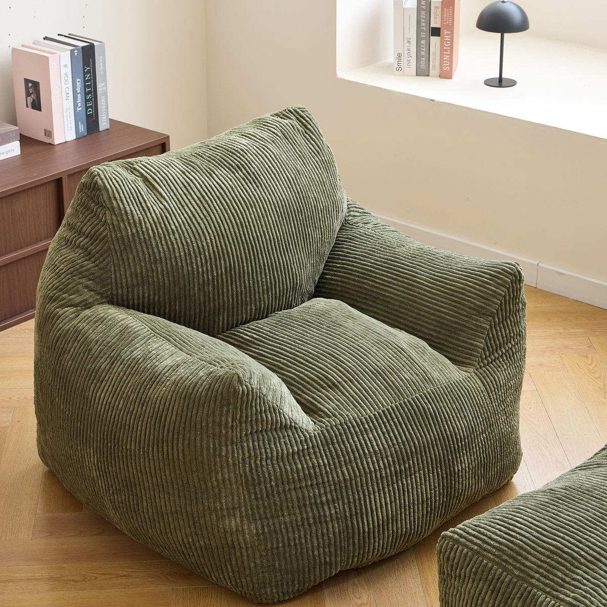 POUF kord Grün - Grün, Textil (95/80/95cm) - Nordlys