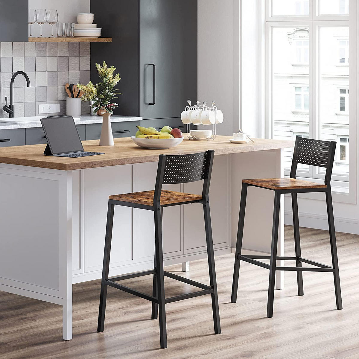BARSTUHL 2ER-SET - Braun, Holzwerkstoff (50.7/98/43.1cm) - Hansiro
