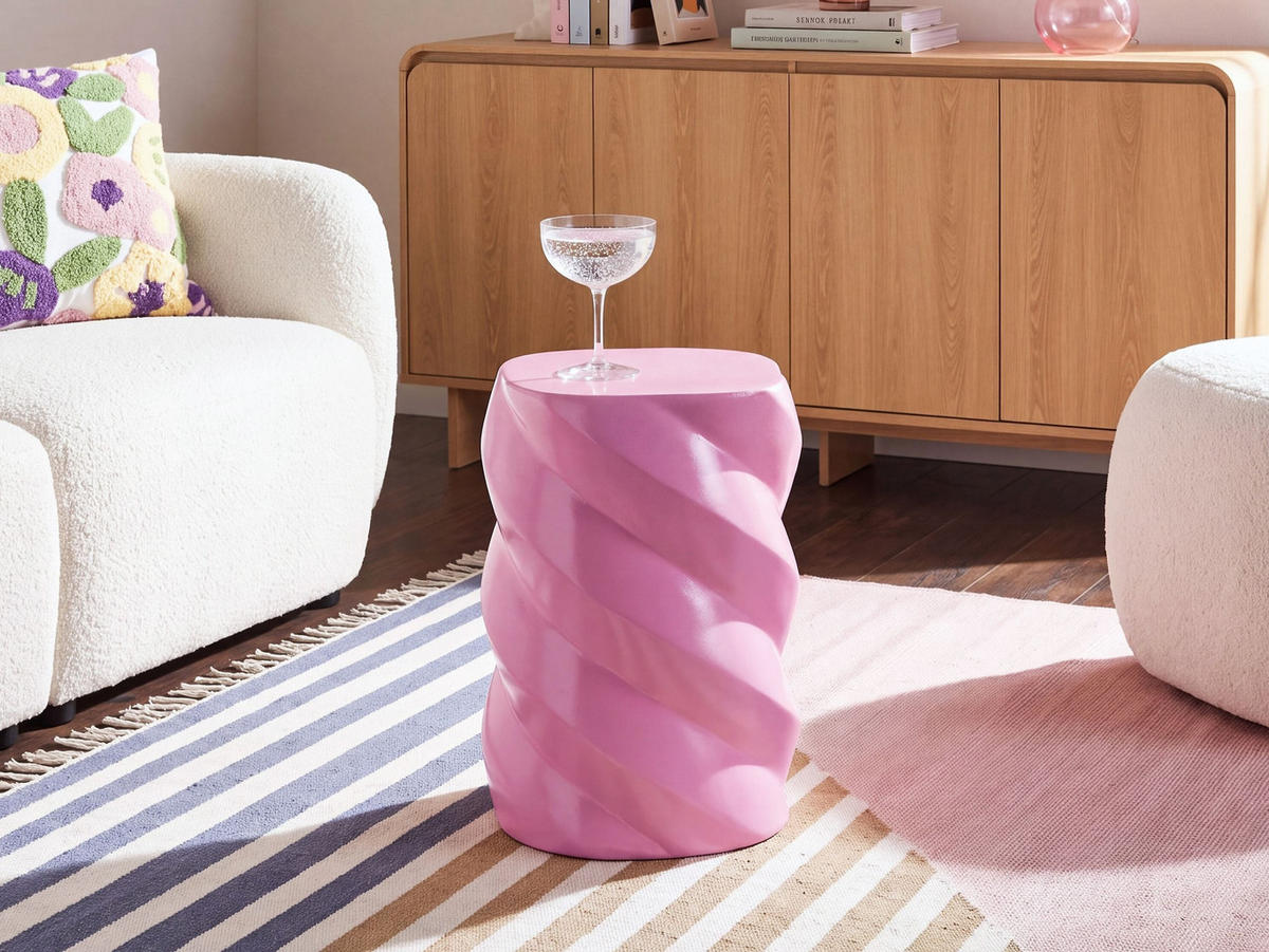 BEISTELLTISCH Rosa Ronta - Pink, Keramik/Kunststoff (29/29/40cm) - Beliani