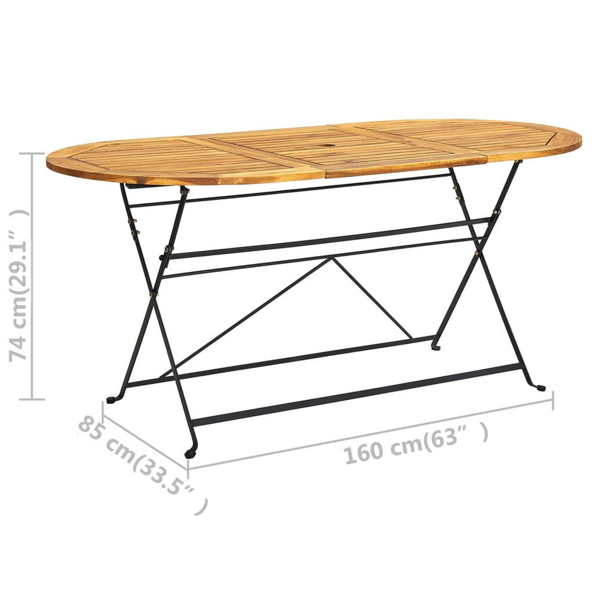 GARTEN-ESSGRUPPE 9-teilig Klappbar Massivholz Akazie - Braun, Holz - vidaXL