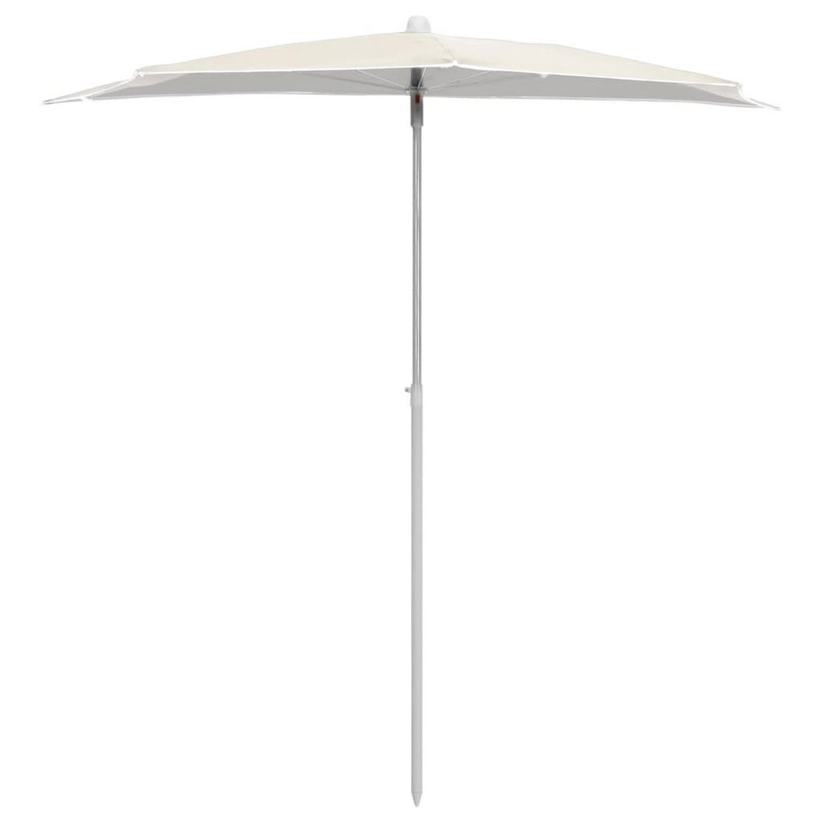 HALB-SONNENSCHIRM Mit Mast 180/90 Cm Sandfarbe - Creme, Textil (180/90cm) - vidaXL