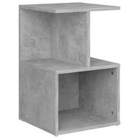 NACHTTISCH mit offenen Fächern 35/35/55 cm aus Holzwerkstoff in Betongrau - Hellgrau, Holz/Metall (35/55/35cm) - vidaXL