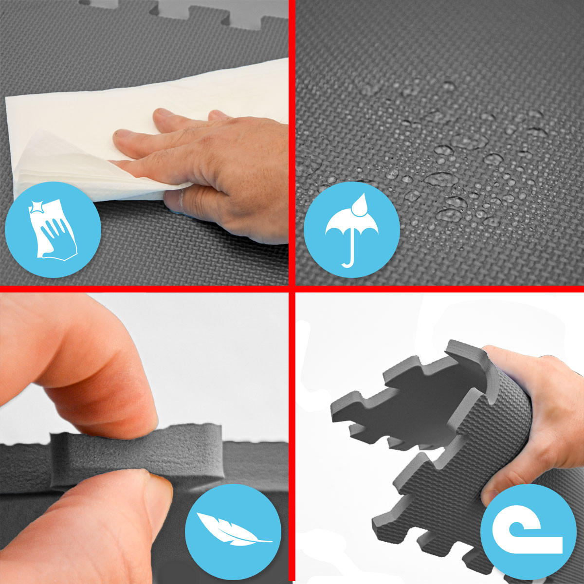 SPIELMATTE ab Null - 180/90/1 cm Puzzlematte Blau - Multicolor, Kunststoff (30/30cm) - Littletom