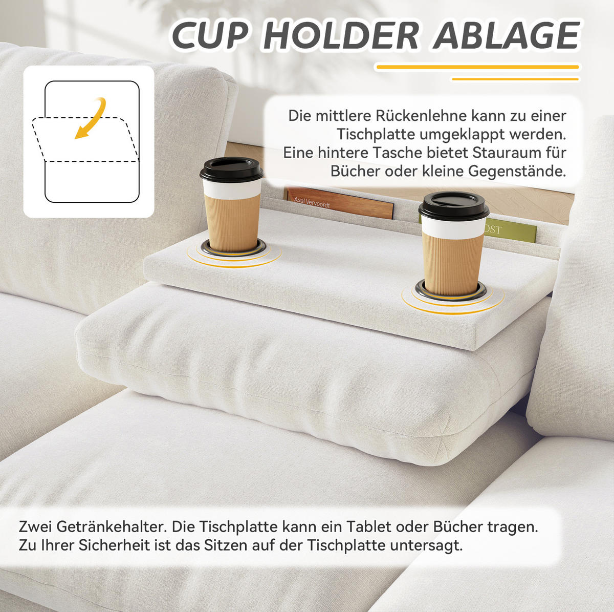 ECKSOFA 280/137/84 cm Beige aus Chenille mit Schlaffunktion und Stauraum - Beige, Textil (137/280cm) - OKWISH