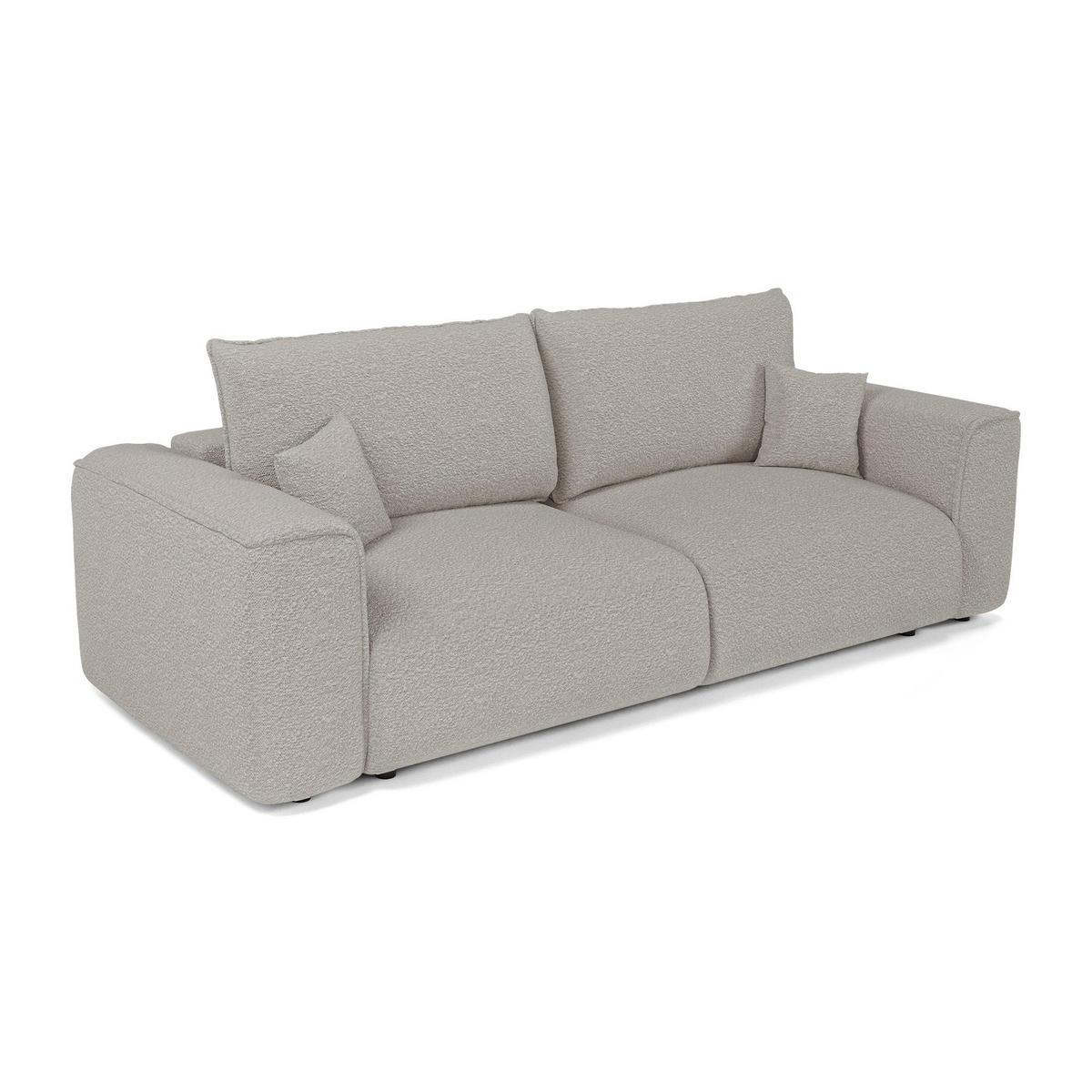 SCHLAFSOFA mit Stauraum COMO Frottee Hellgrau 254cm - Hellgrau/Grau, Textil (254/78/95cm) - Premium Interiors
