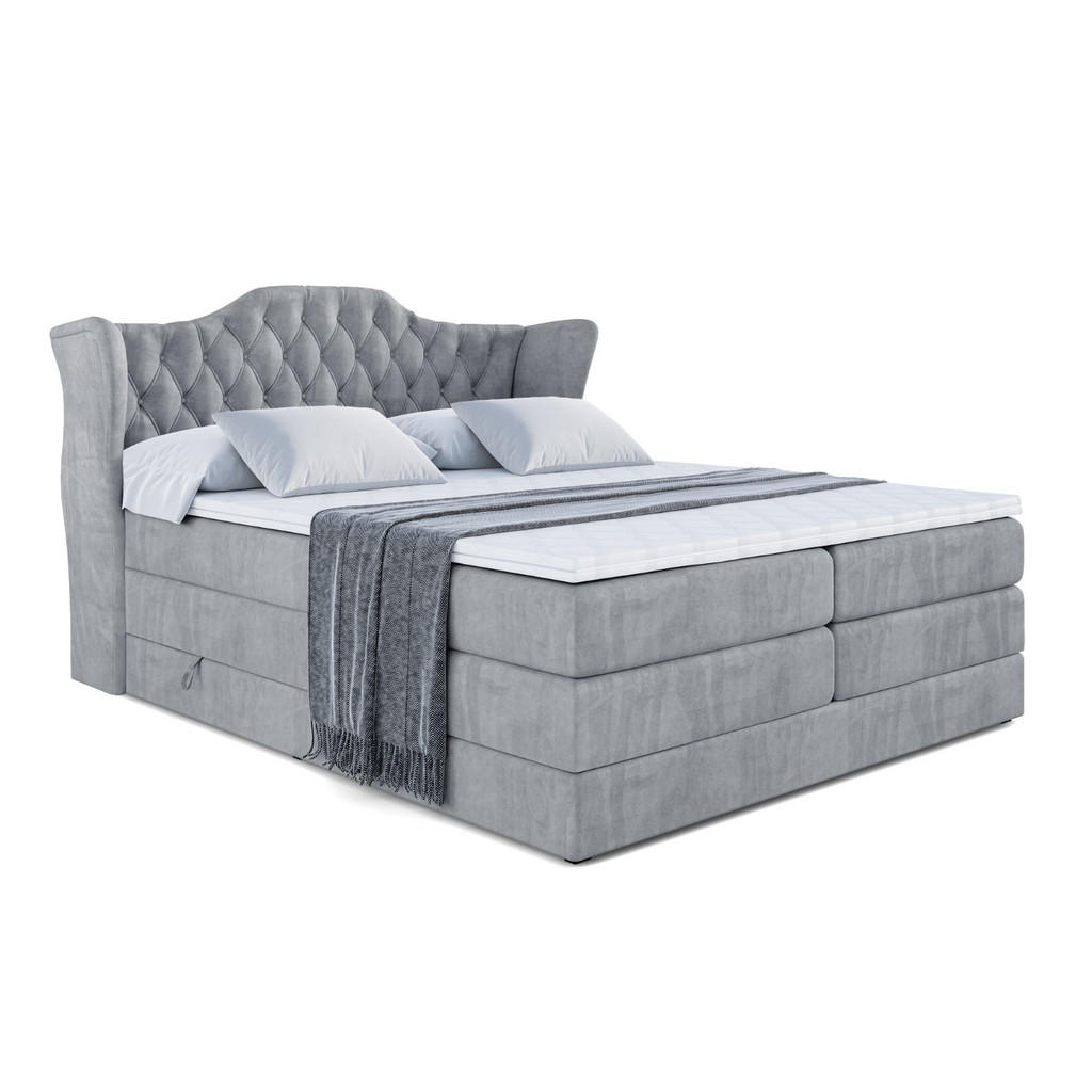 ALTDECOR POSTEL boxspring VILA KING – 120x200 – H3/H4 – šedá
