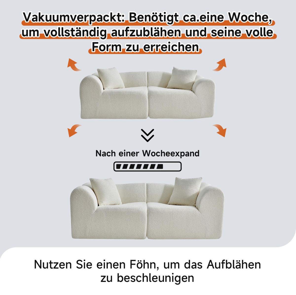 2-SITZER 193/87/67 cm beige aus Samtstoff mit 2 Kissen - Beige, Textil (87/67/193cm) - OKWISH