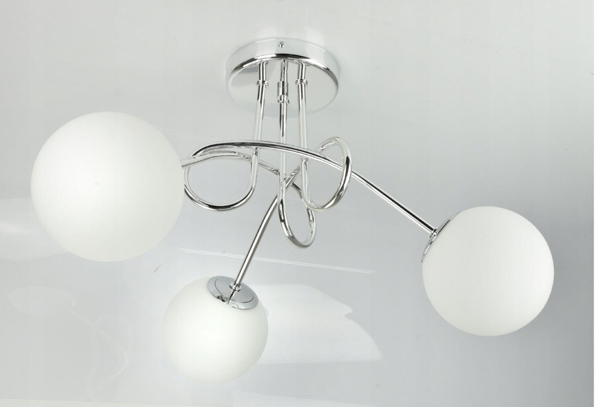 DECKENLEUCHTE SILBER - Weiß Hochglanz/Silberfarben, Glas/Metall (55/55/32cm) - kiki design