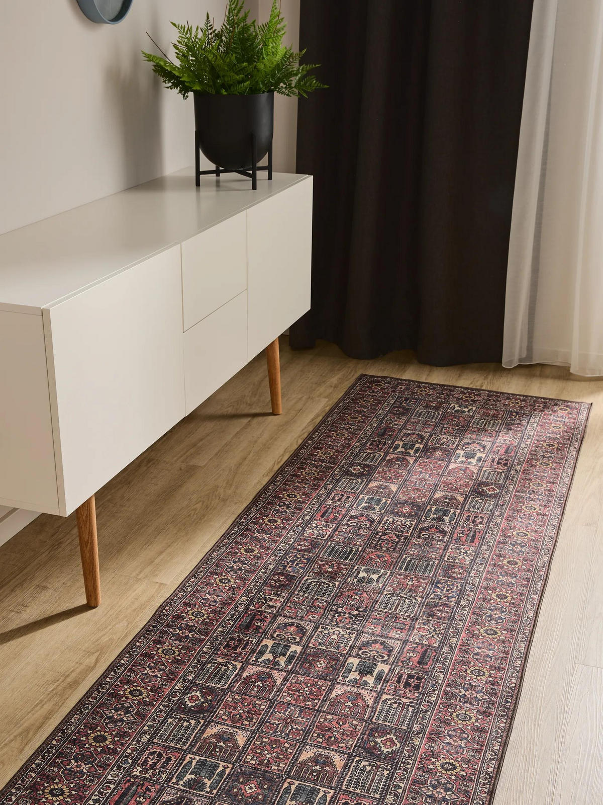 VINTAGELÄUFER George waschbar Multicolor/Rot 80/240 cm - Rot/Multicolor, Kunststoff (80/240cm) - benuta