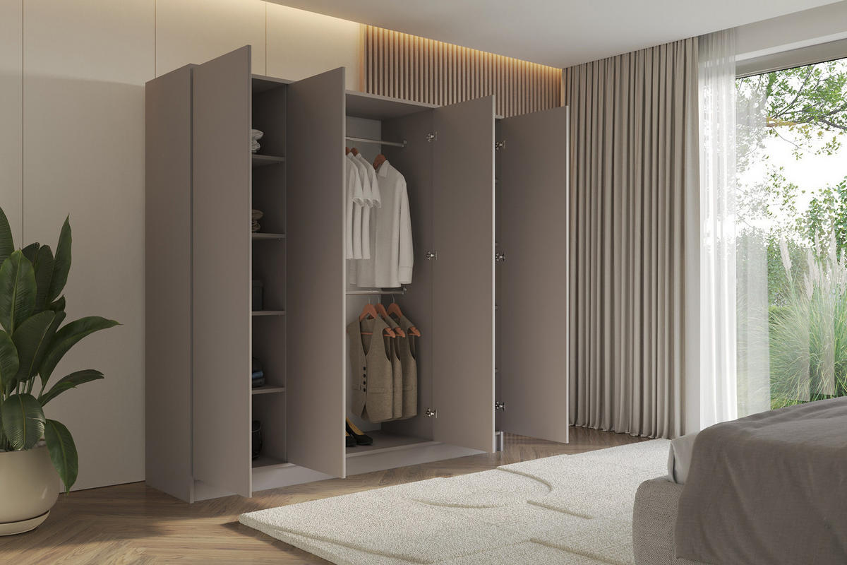 KLEIDERSCHRANK - GALA - 200 - Kaschmir - Kaschmir, Holzwerkstoff (200/200/51cm) - ALTDECOR