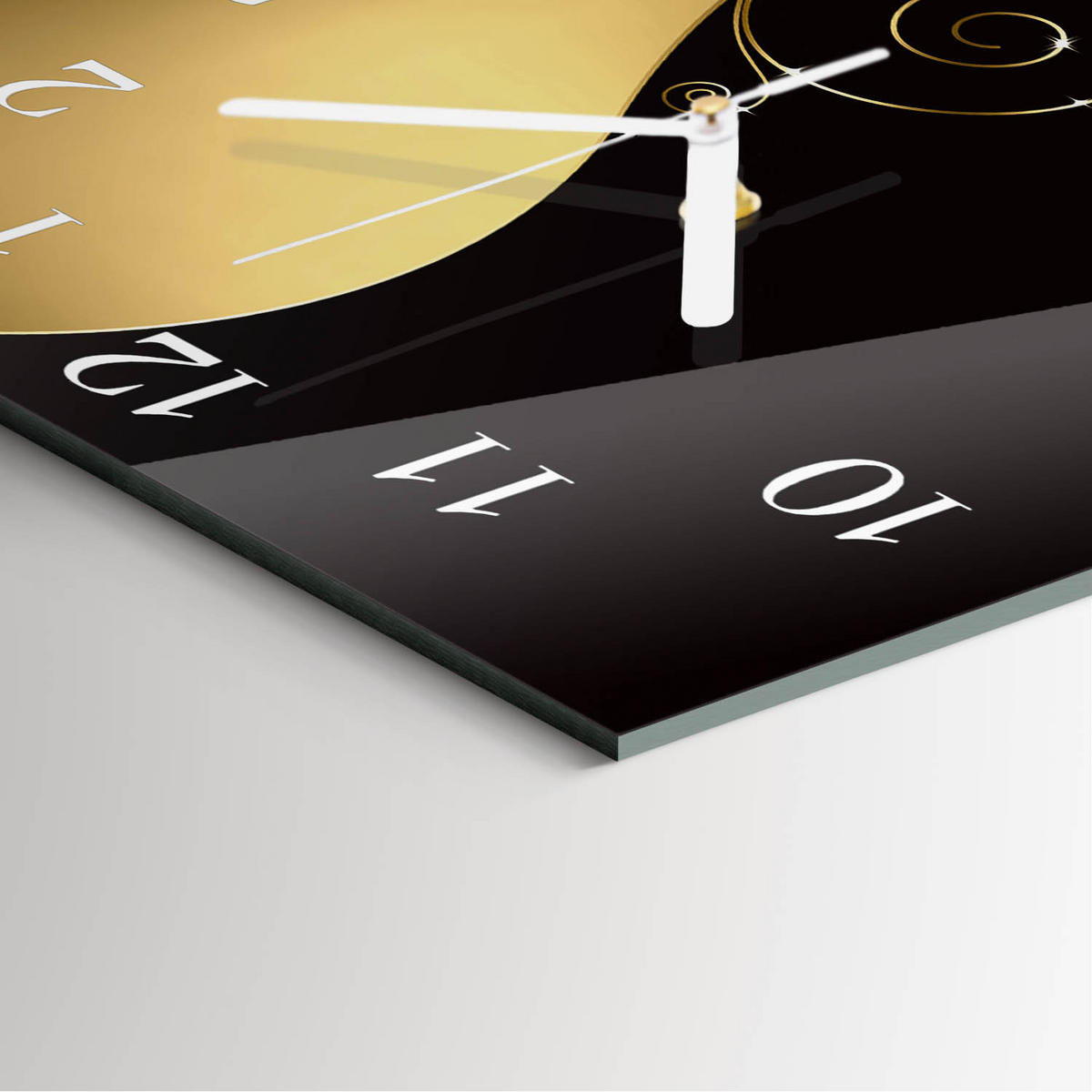 WANDUHR 30x30 cm - Abstrakte Kunst - Braun, Glas (30/30/0.4cm) - TULUP