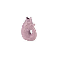 VASE Monsieur Carafon XS, Fisch-Form, Steingut, Lavender, 13 cm - Lila, Keramik (14cm) - Gift Company