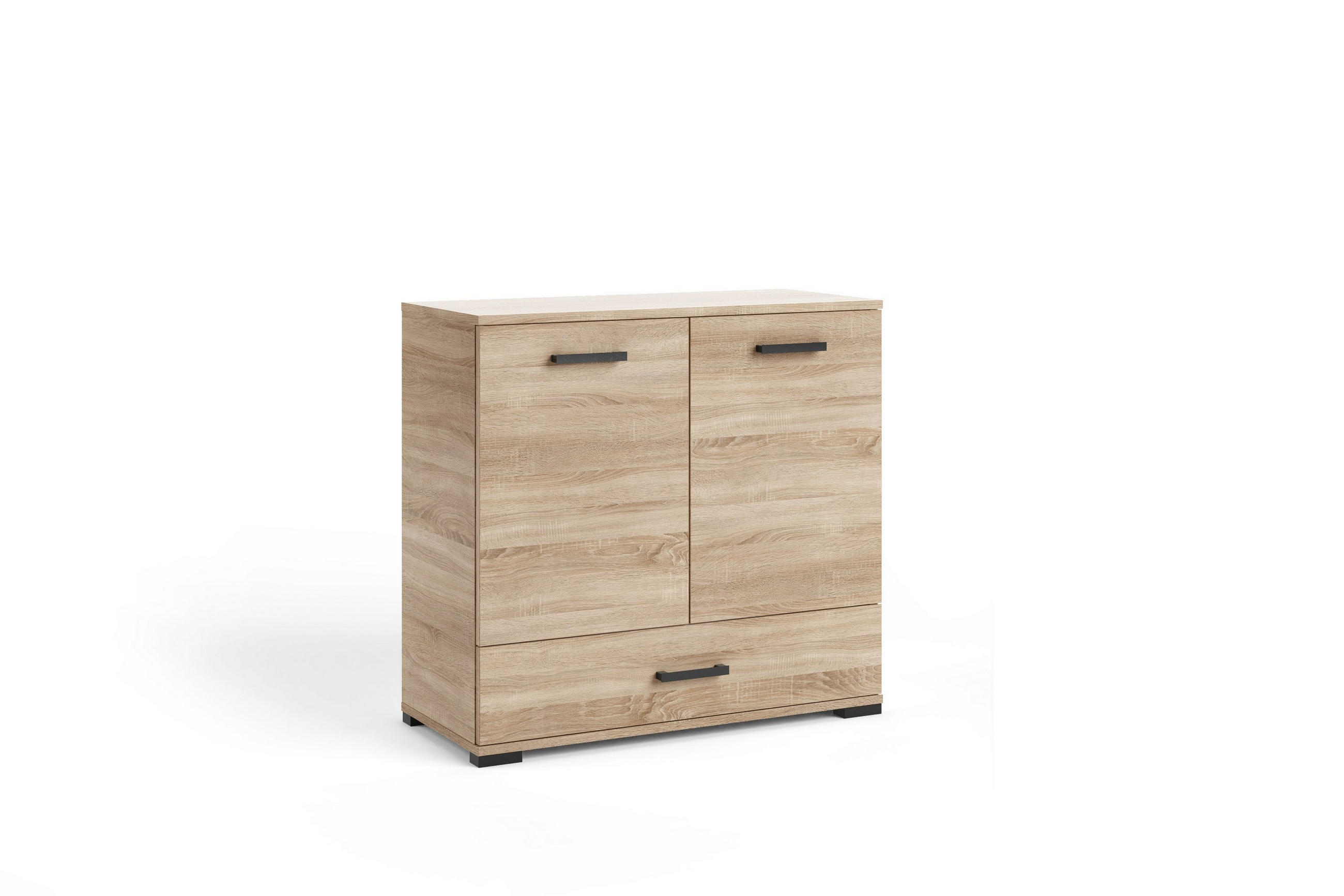 KOMMODE ALBANO 90/83/40cm mit 1 Schubladen 2 Türen Sonoma Eiche - Sonoma Eiche, Holzwerkstoff (90/83/40cm) - MASSENO