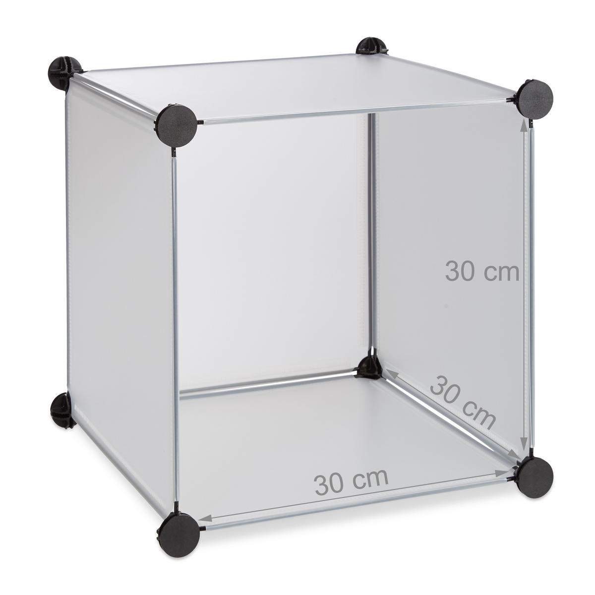 REGALSYSTEM - Transparent, Kunststoff/Metall (32/95.5/95.5cm) - Relaxdays