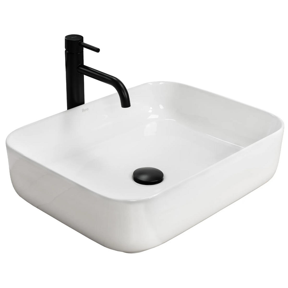AUFSATZWASCHBECKEN Rea Demi Slim - Weiß, Keramik (39/13.5/51cm) - REA
