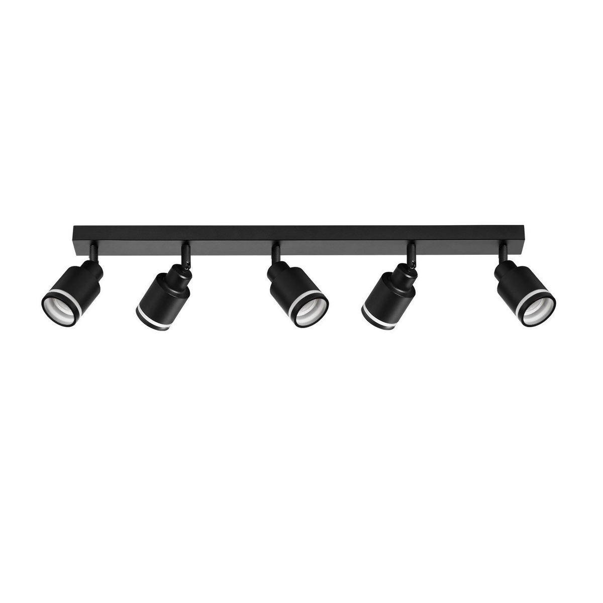 STRAHLER Mergentheim 5-flammig 69/5/15.7 cm - Schwarz, Metall (69/5/15.7cm) - Nettlife