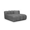 SOFAELEMENT Rechts Chenille Stoff Grau - Dunkelgrau/Schwarz, Holzwerkstoff/Kunststoff (179/70/113cm) - Makamii