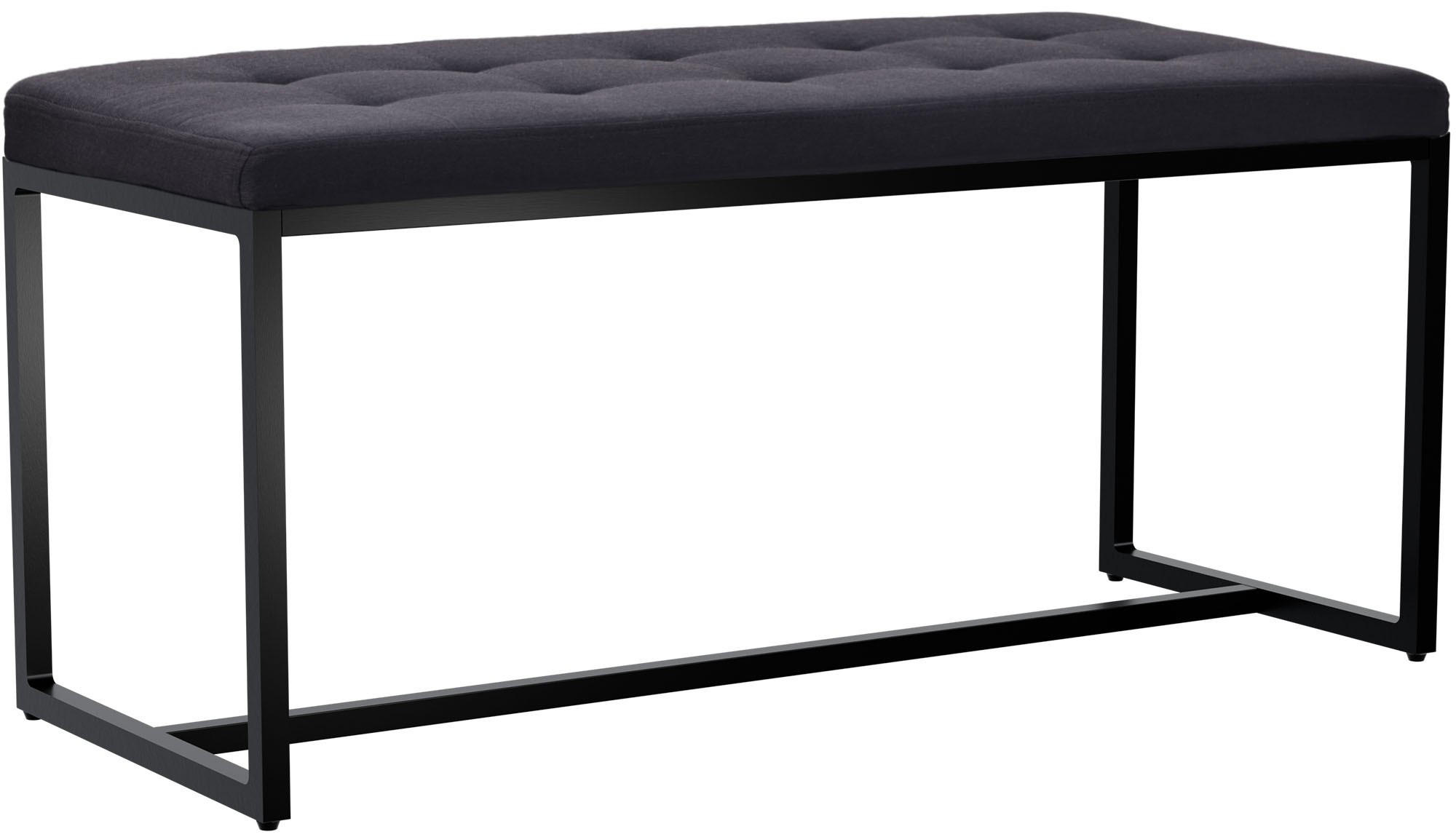 SITZBANK 100/40 cm Stoff schwarz - Schwarz, Textil/Metall (100/48/40cm) - CLP