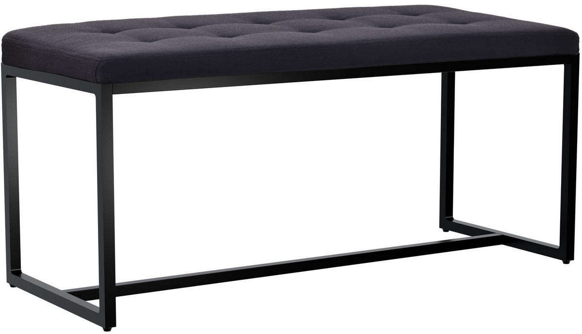 SITZBANK 100/40 cm Stoff schwarz - Schwarz, Textil/Metall (100/48/40cm) - CLP
