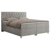 BOXBETT ROMA 180/200 - Hellgrau Strukture - H3 - Hellgrau, Holz/Textil (180/200cm)