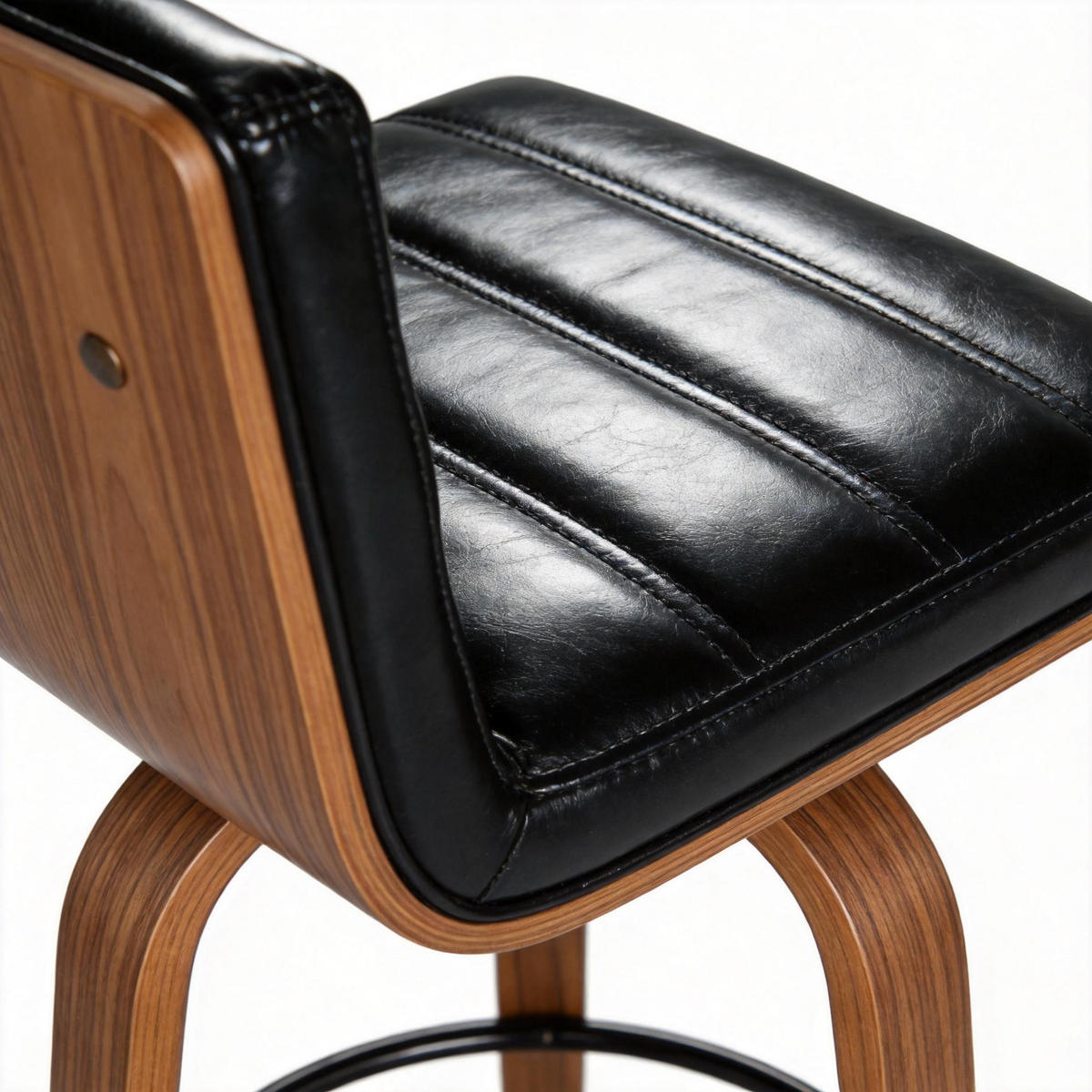 BARHOCKER DE-36437 mit geschwungenen Holzbeinen Schwarz - Schwarz, Holz (48/90/40cm) - ComfortXL