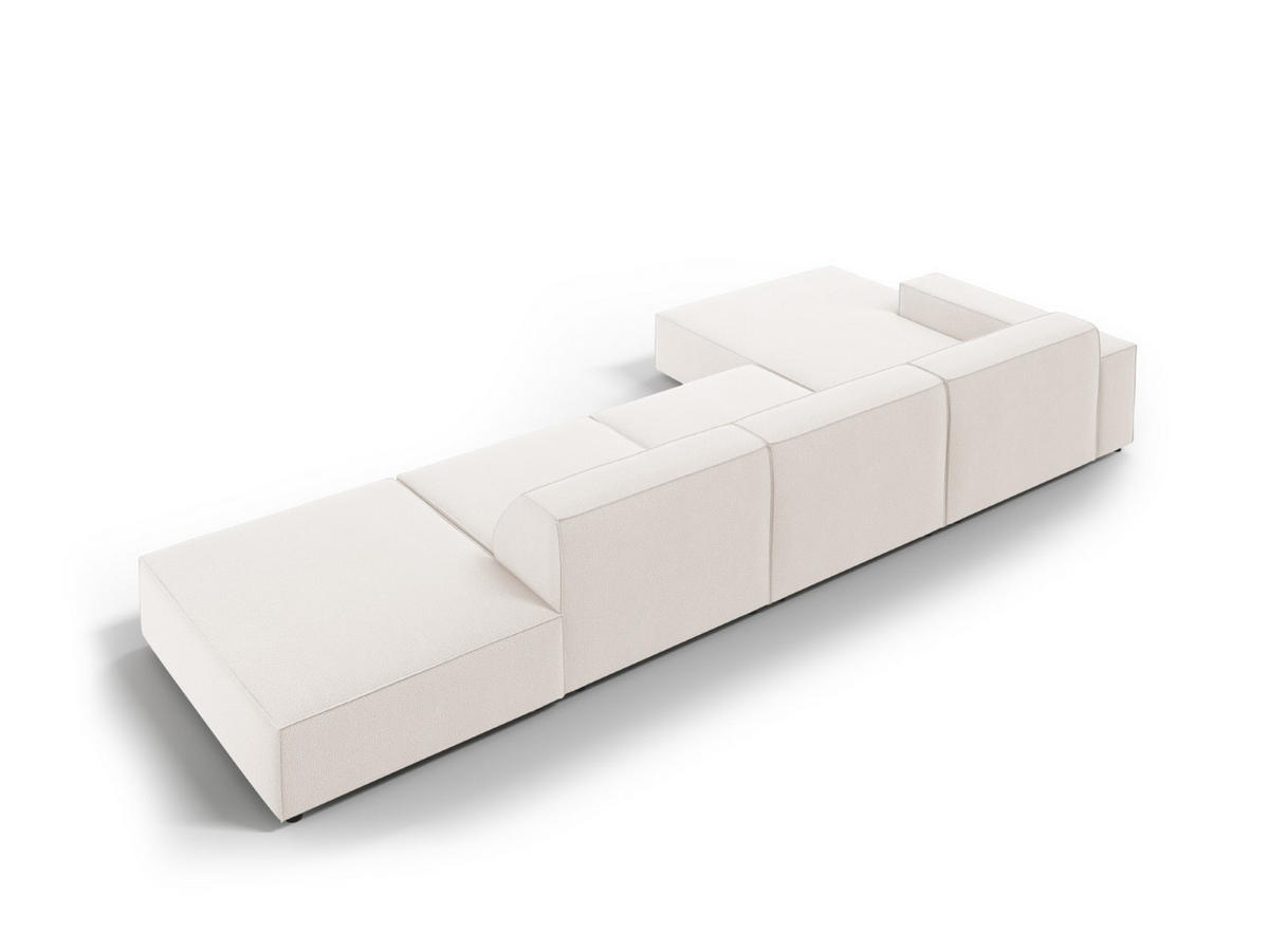 ECKSOFA links Jodie aus strukturiertem Stoff leichtes beige 5 Sitzplätze - Beige, Textil (166/341cm) - Micadoni