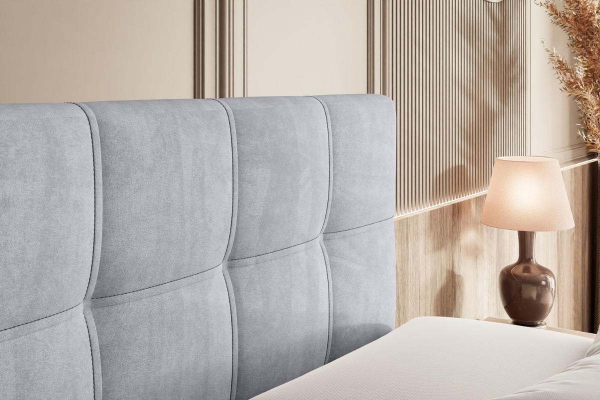 BOXSPRINGBETT MARCE KING - 160x200 - H3/H4 - Hellgrau - Hellgrau, Holzwerkstoff (160/200cm) - ALTDECOR