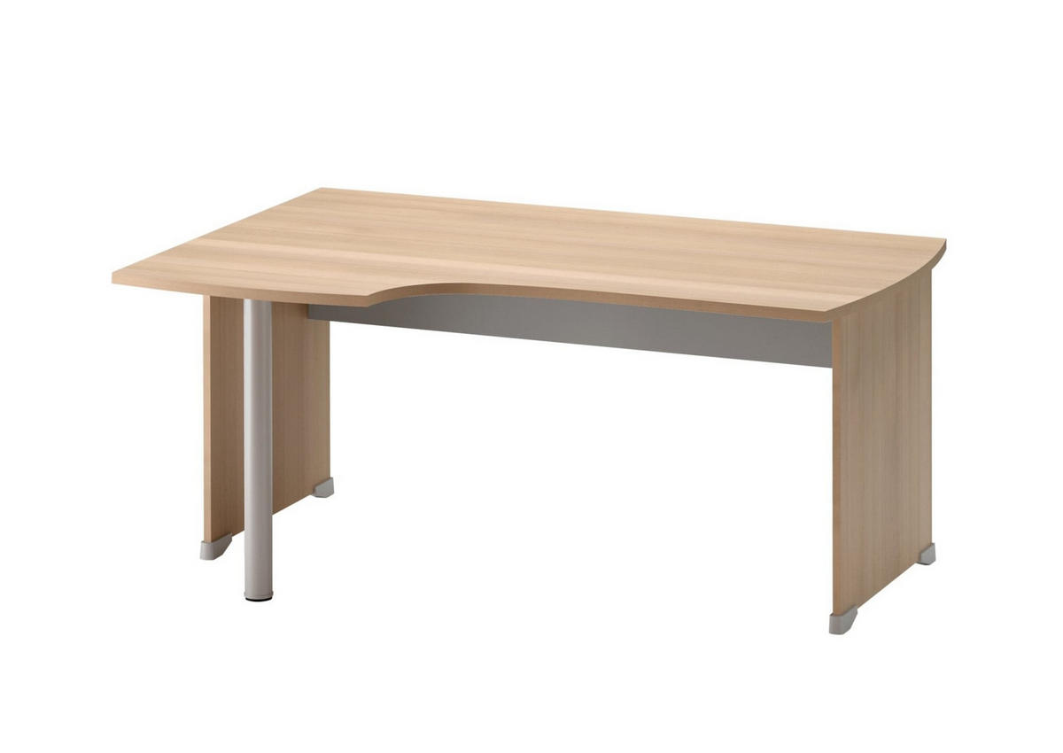 ECKSCHREIBTISCH kompakt 90° links Jazz - Französische Herstellung - 160/105/74 cm - Apfelbaumfarben, Holzwerkstoff (160/105/74cm) - Calicosy