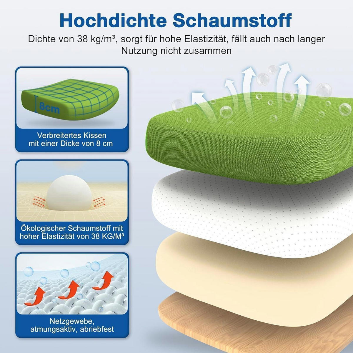 BÜROSTUHL Ergonomisch mit Kopfstütze und Lendenwirbelstütze Grün - Grün, Textil (60/128/60cm)