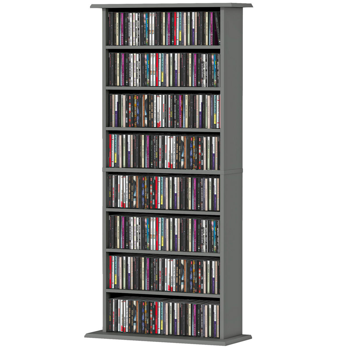 CD-REGAL DE-14503 8 Fächer, verstellbare Böden Grau - Grau, Holzwerkstoff (24/126.3/58cm) - ComfortXL