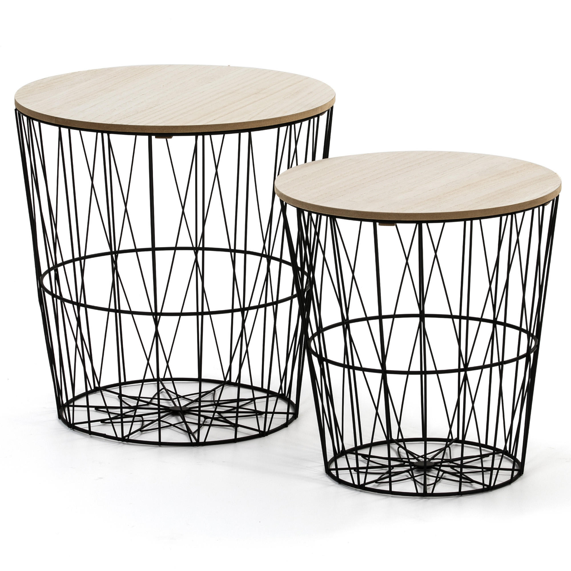 SET de mese auxiliare Guili din metal negru
