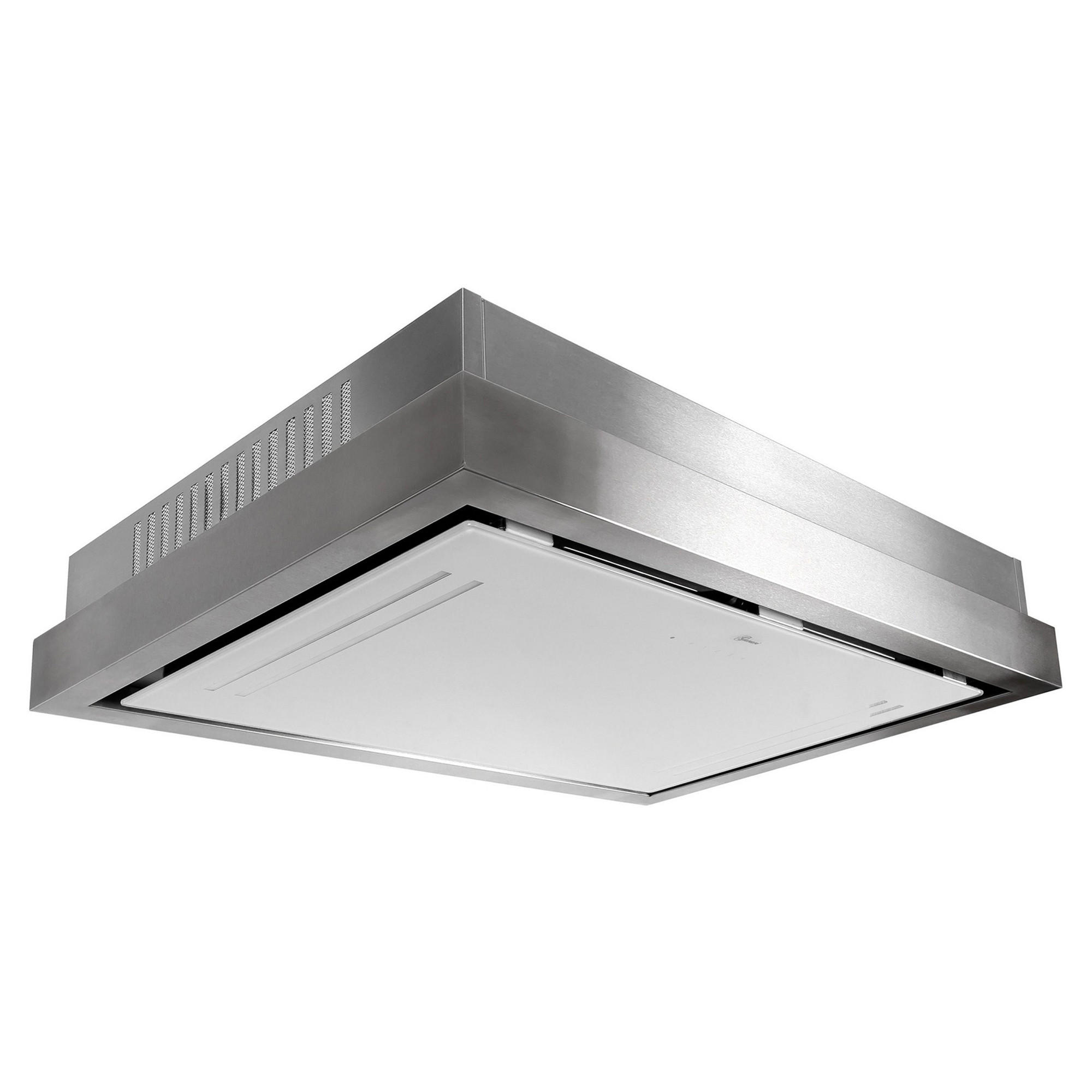 DUNSTABZUGSHAUBE GCH C 343 IS 90 WH 90 cm Weiß Glas/ Edelstahl - Silberfarben, Glas/Metall (90/17/60cm) - Gurari