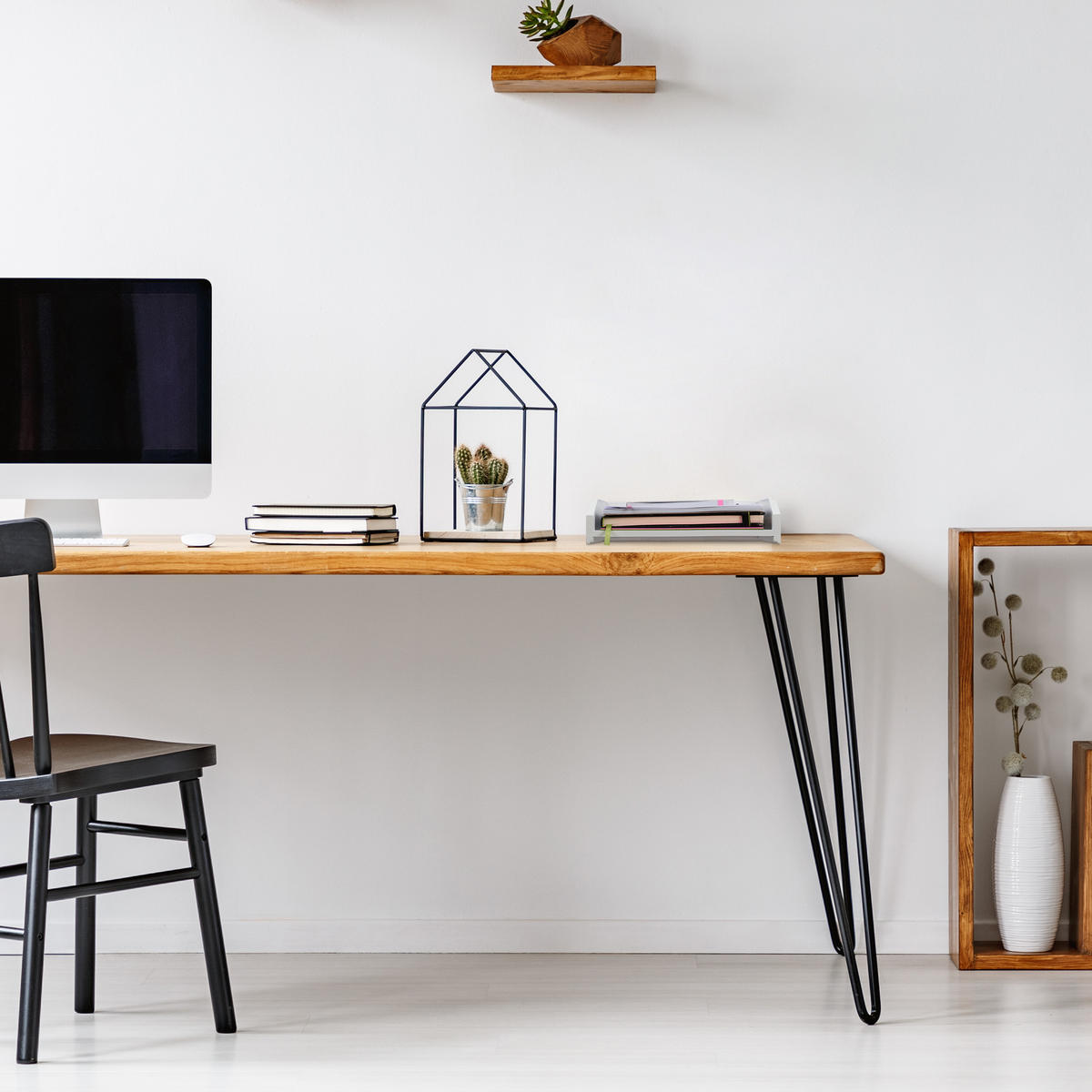 ZÁSOBNÍK na listy - biela, drevo (25/6/33cm) - Relaxdays