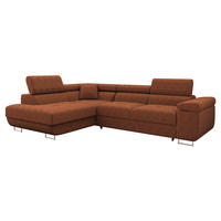 ECKSOFA Torezio Cord, Seite: Links - Braun, Holz/Textil (274/203cm) - MIRJAN24