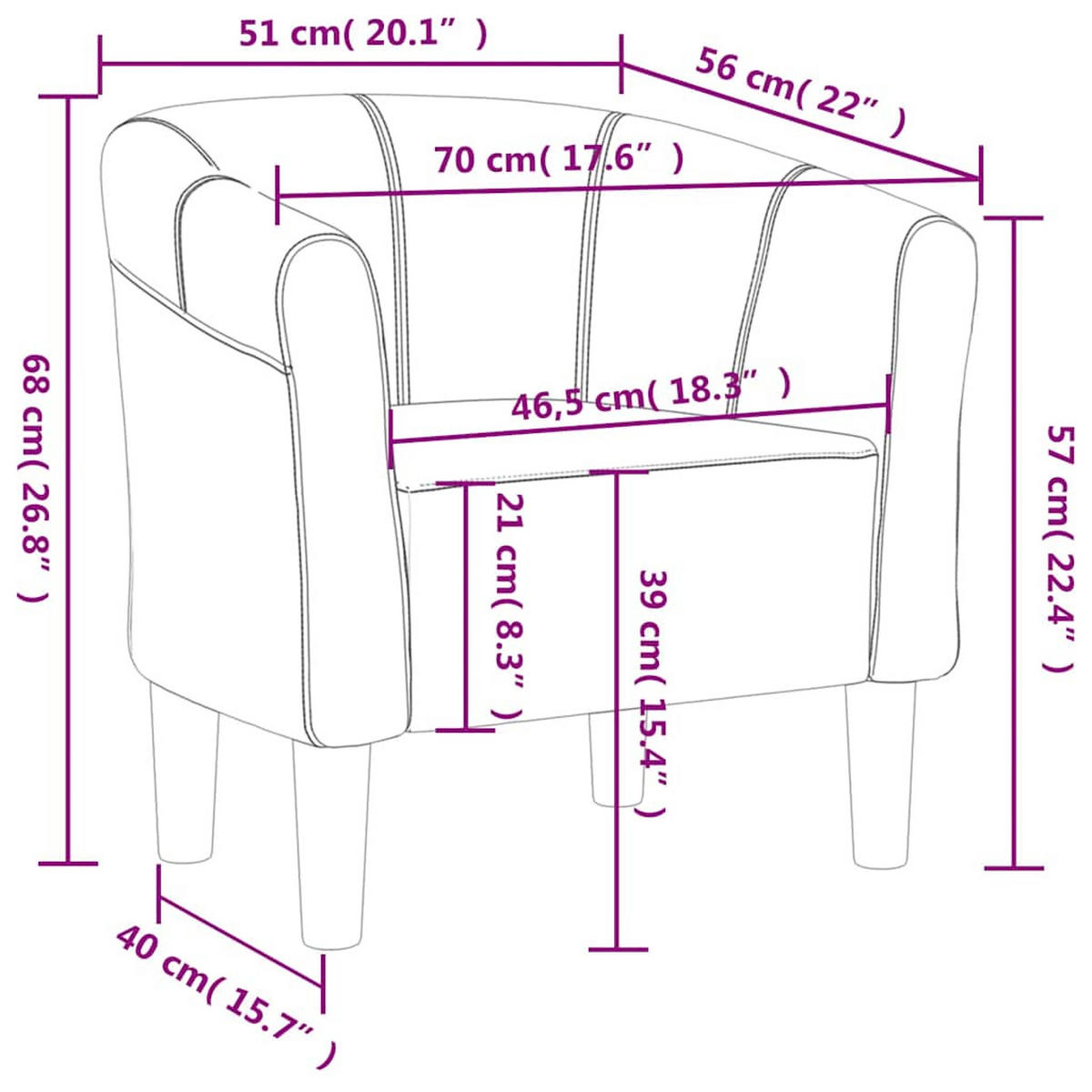 CLUBSESSEL Schwarz Samt - Schwarz, Textil (56/68/70cm) - vidaXL