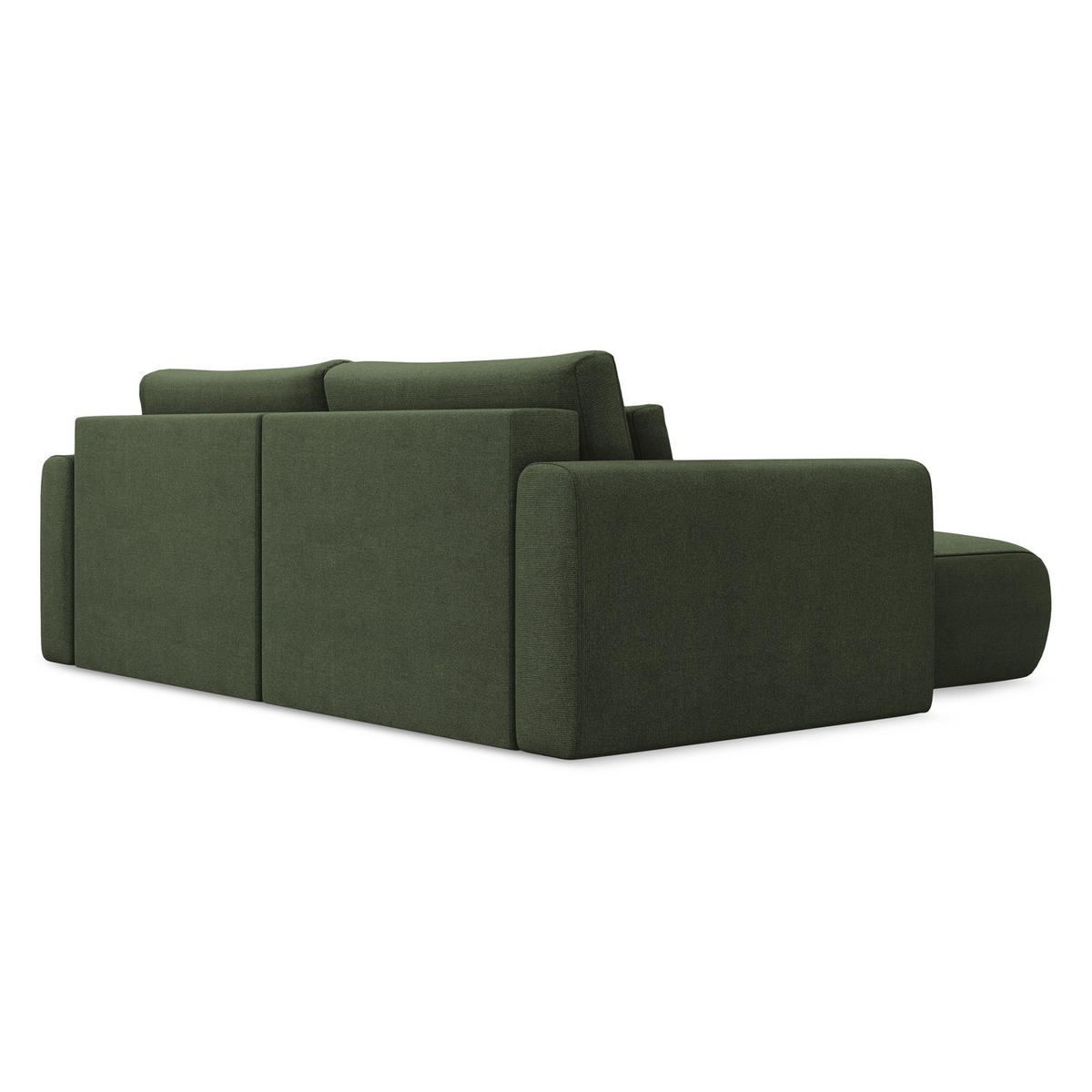 ECKSOFA mit Schlaffunktion Strukturstoff Stoff Grün - Schwarz/Olivgrün, Kunststoff/Textil (149/240cm) - LaMiaSofa