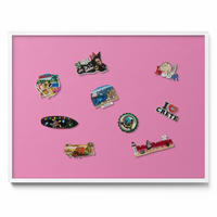 MAGNETTAFEL 80x60 cm Weißer Rahmen Pink - Koralle, Metall (80/60/0.4cm) - TULUP