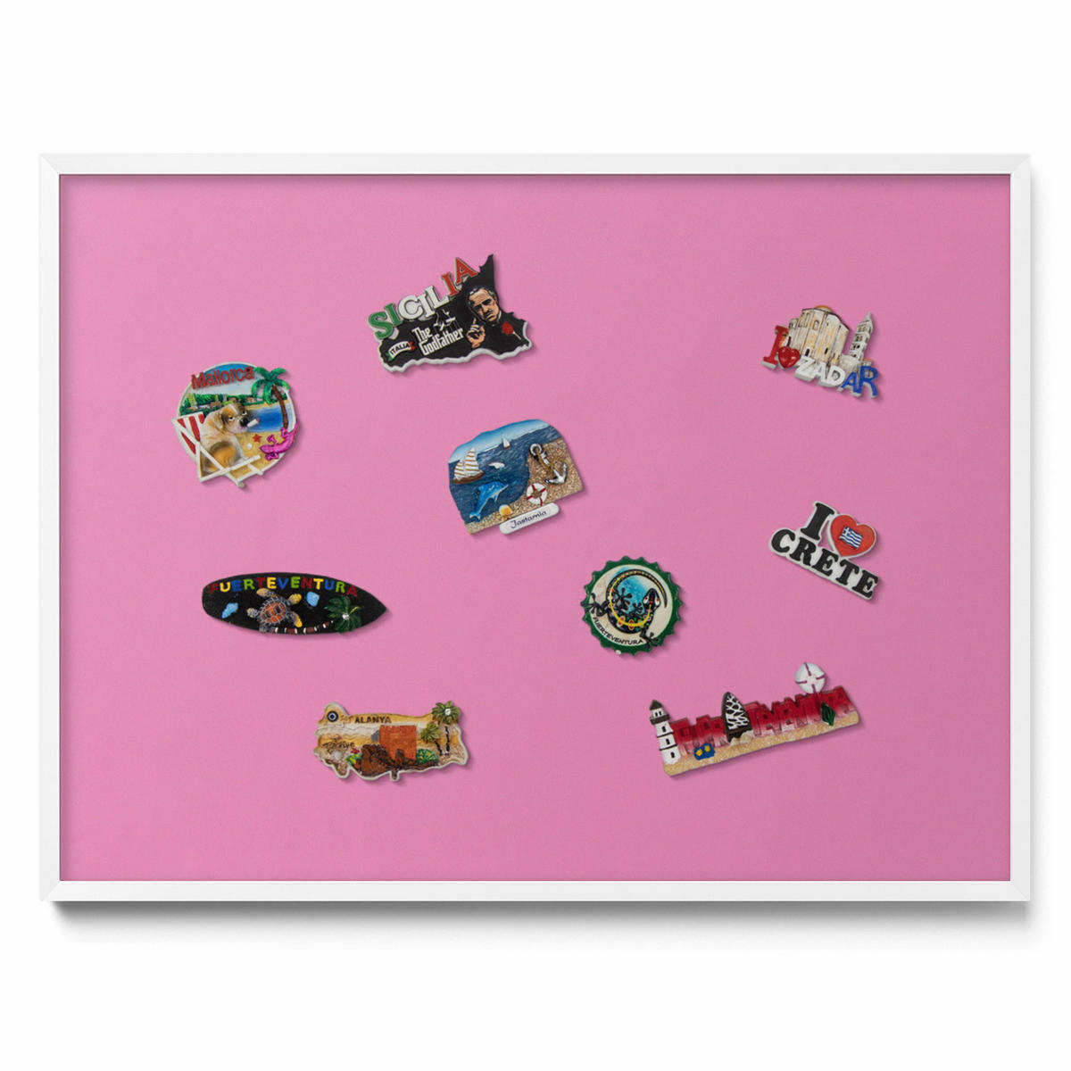 MAGNETTAFEL 80x60 cm Weißer Rahmen Pink - Koralle, Metall (80/60/0.4cm) - TULUP
