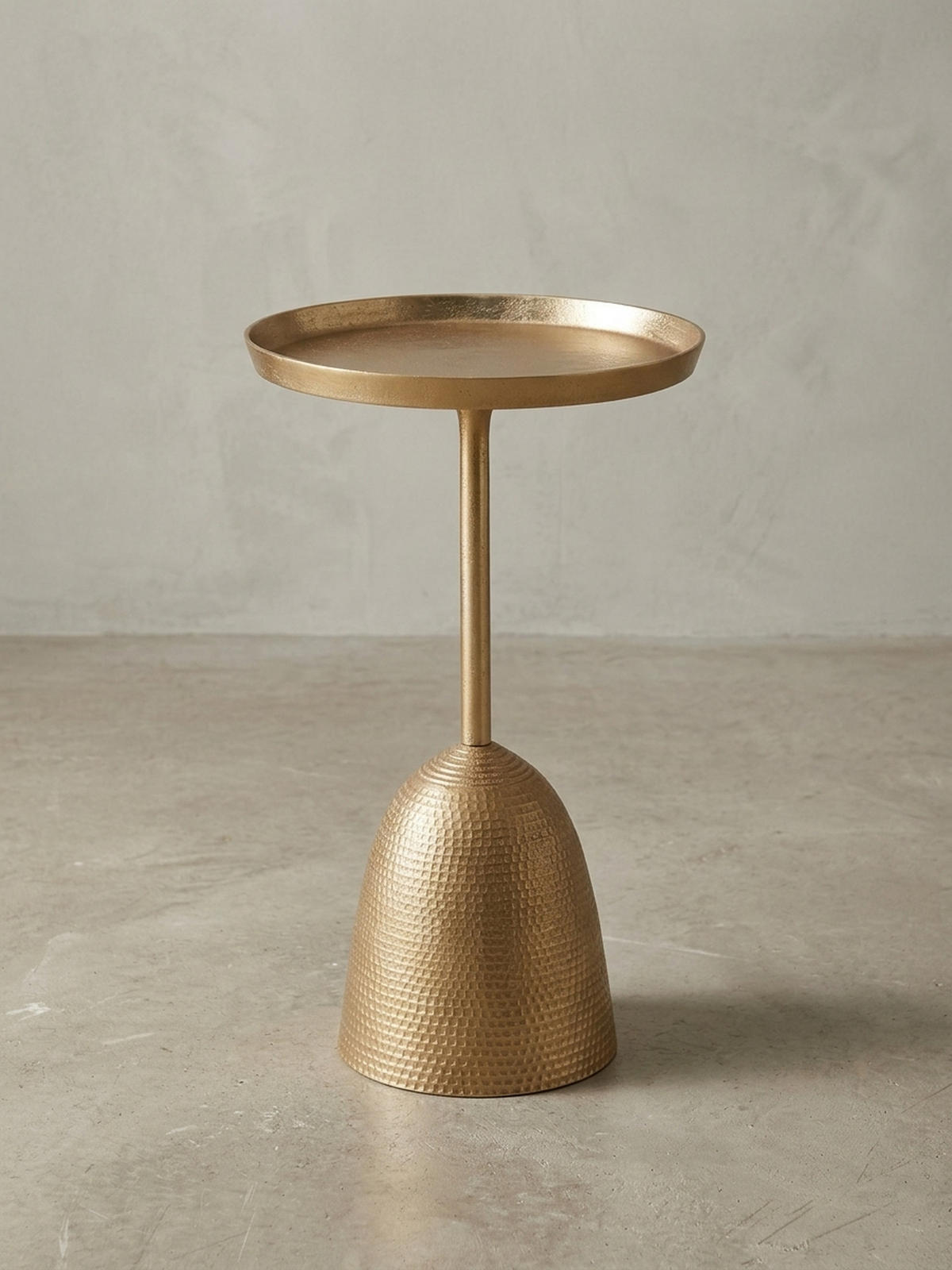 BEISTELLTISCH – Rund Mattgold Aluminium lackiert 33x33x53 cm - Goldfarben, Metall (33/33/53cm) - KADIMA DESIGN