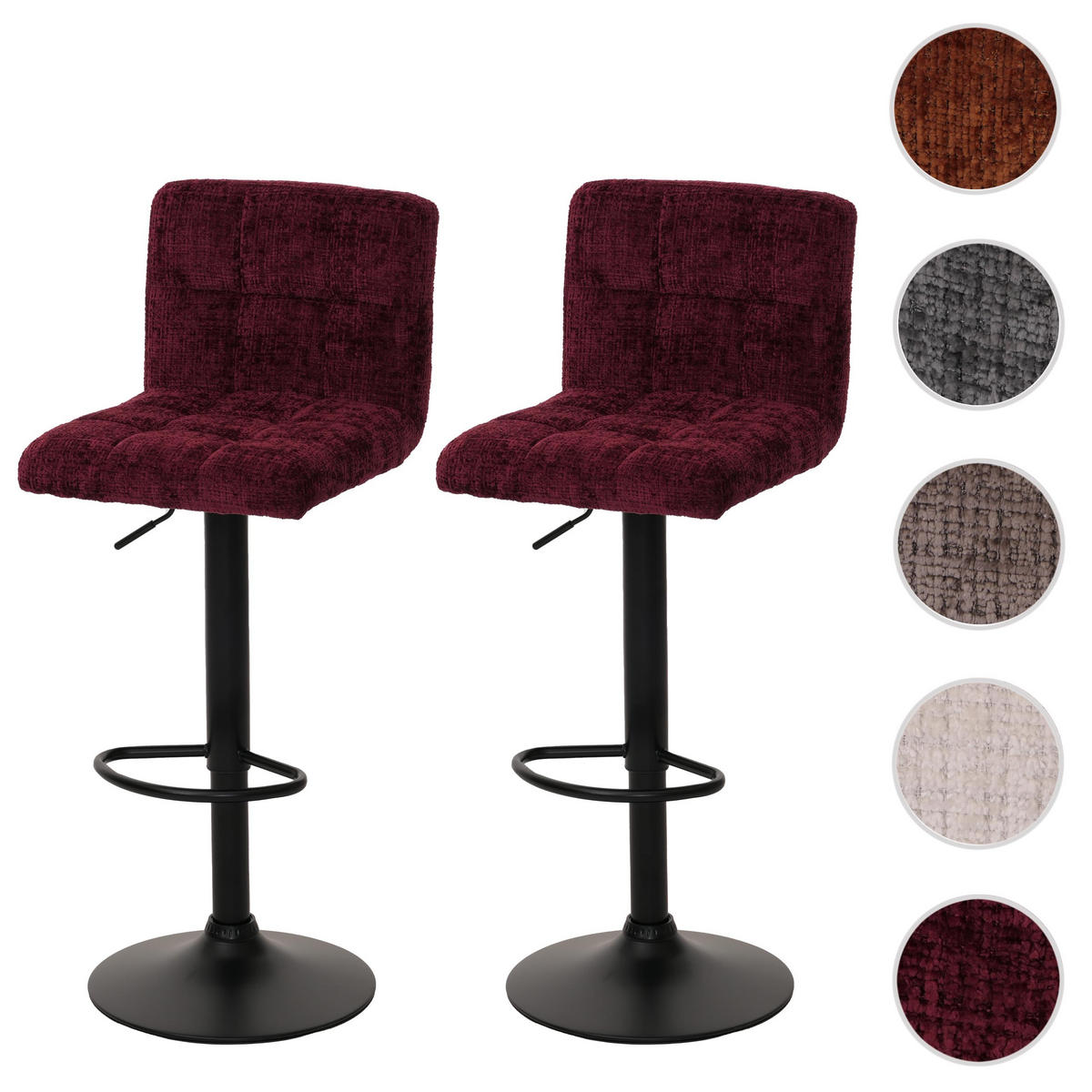 BARHOCKER Bordeaux 2er-Set - Bordeaux, Textil (38/107/41cm) - MCW