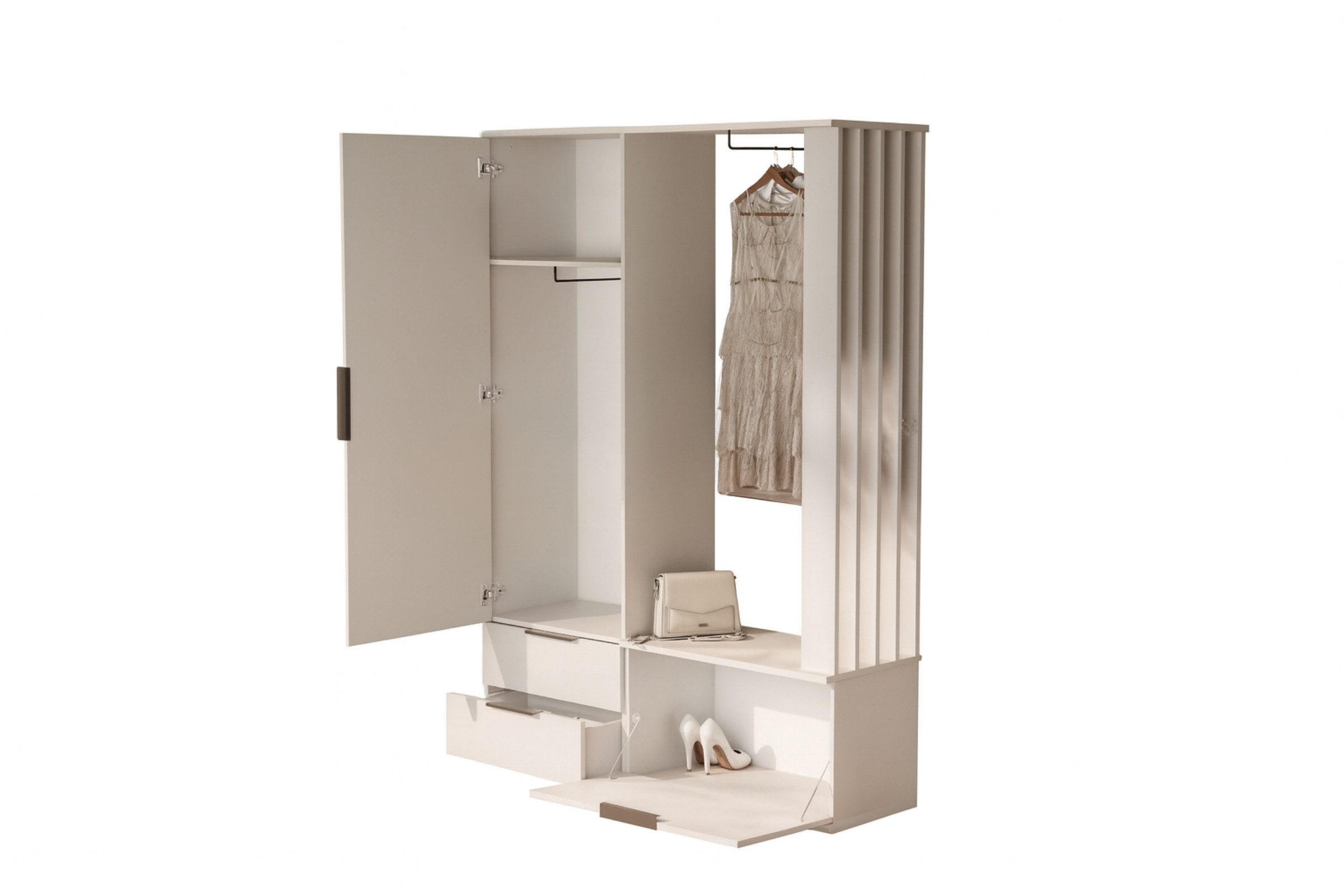 GARDEROBE FAMO 140/200 in Kaschmir - Kaschmir, Holzwerkstoff (140/200/43cm) - Deine Möbel 24