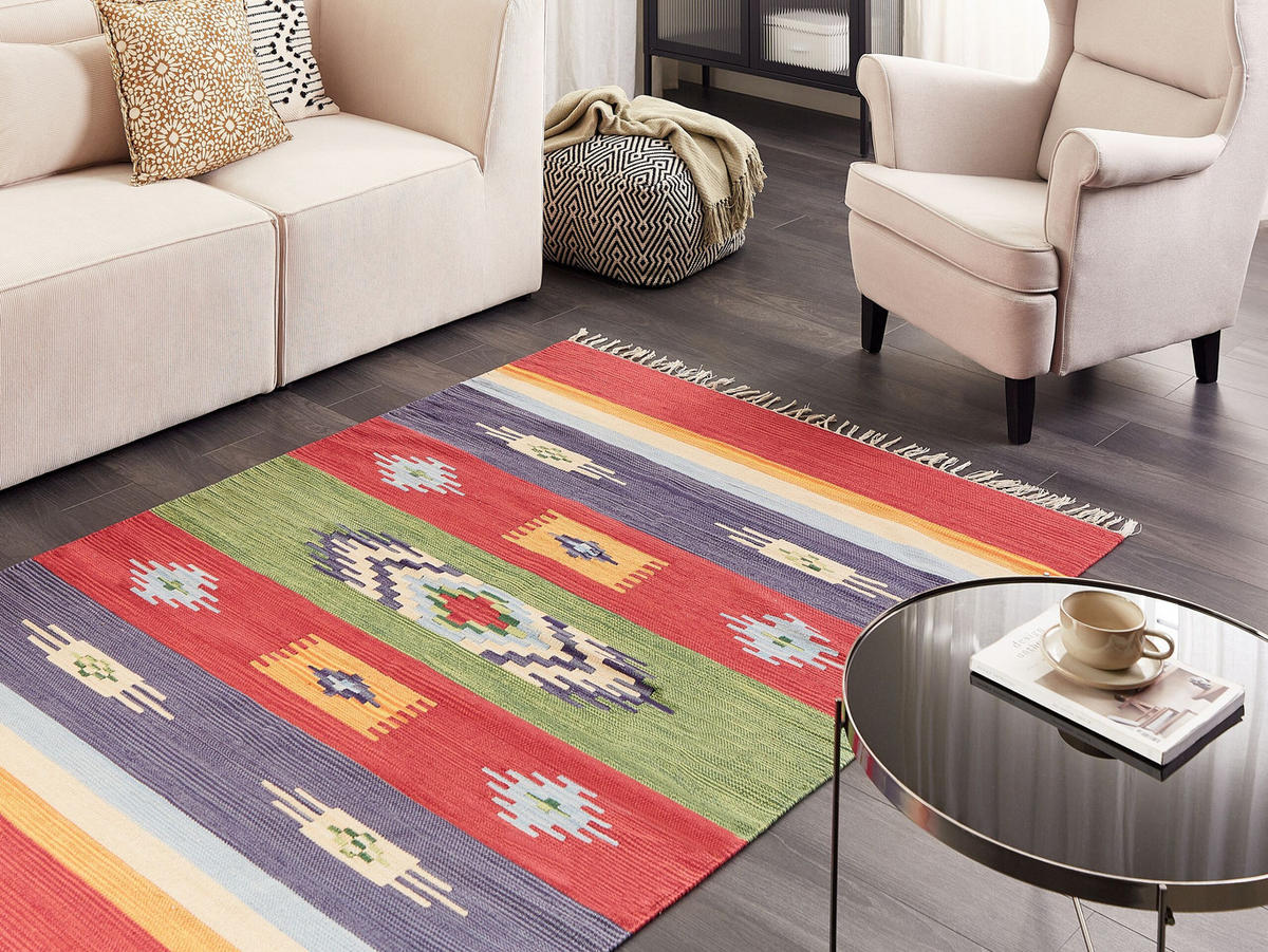 KELIM-TEPPICH Kamaris 200/140 cm - Multicolor, Textil (140/200cm) - Beliani