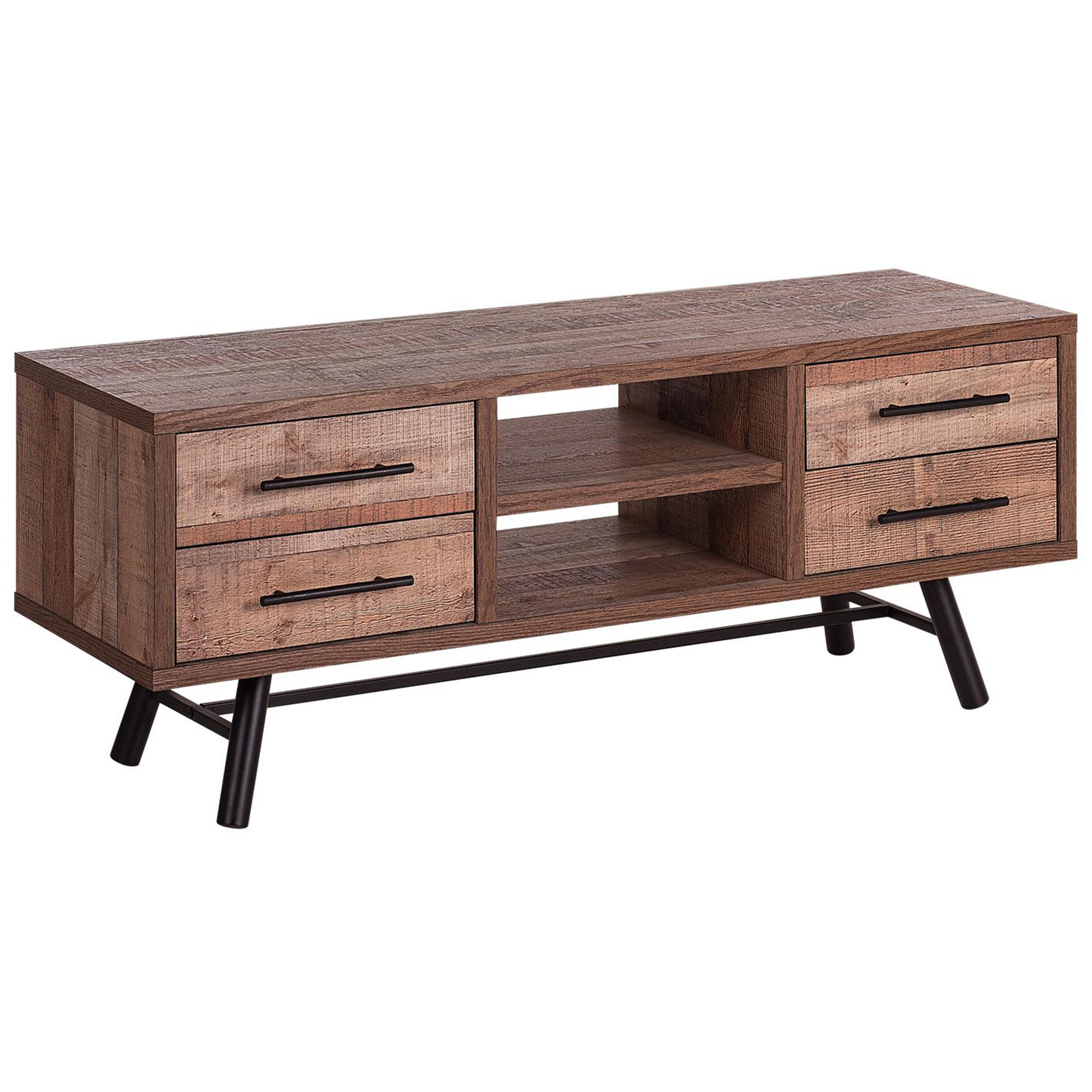 TV-MÖBEL Hellbraun, Schwarz ATLANTA 40/127/51 cm - Hellbraun, Holzwerkstoff (127/51/40cm) - Beliani