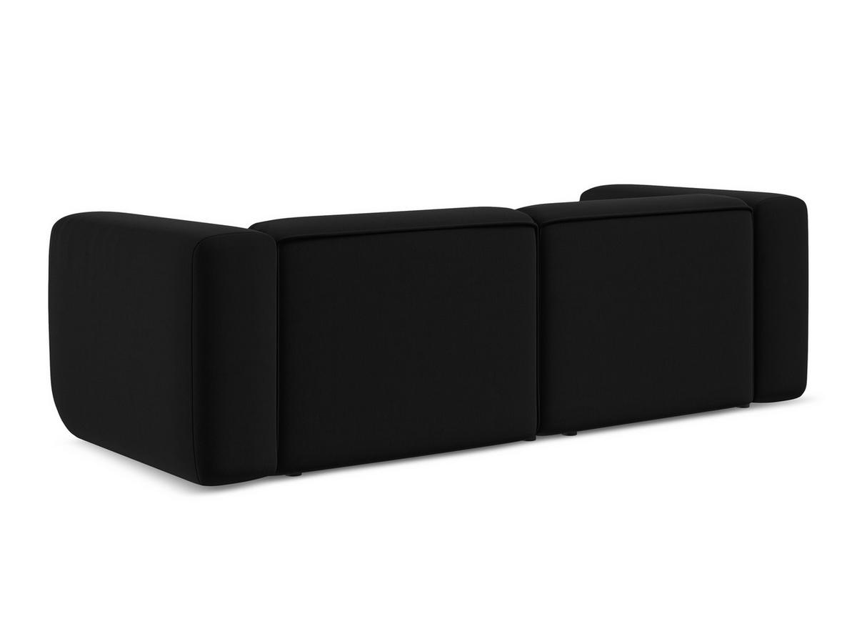 3-SITZER SOFA Samt Stoff Schwarz - Schwarz, Kunststoff/Textil (228/70/89cm) - Makamii