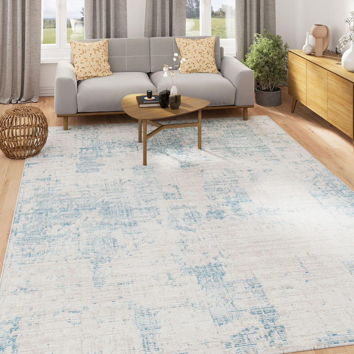 TEPPICH WASCHBAR Verona Maya Grün - Grün, Textil (119/170cm) - Kukoon Rugs