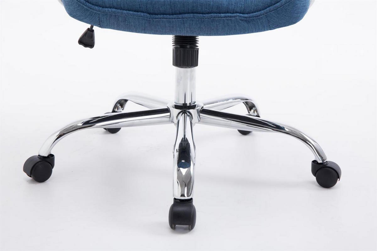 CHEFSESSEL Stoff blau - Chromfarben/Blau, Textil/Metall (60/117/67cm) - CLP