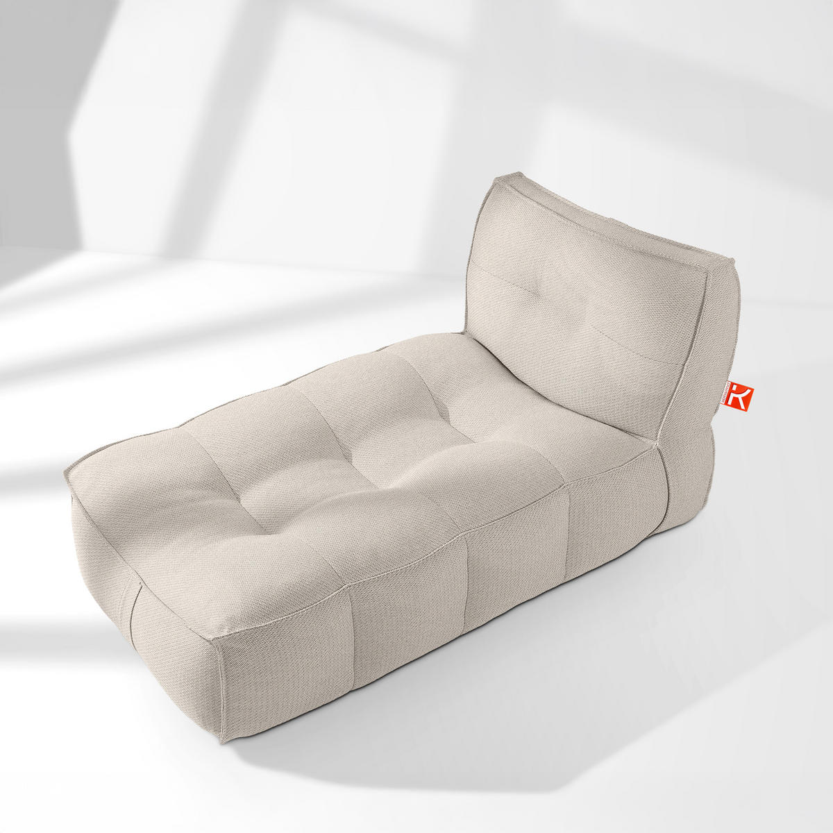 GARTENLIEGE LOVIA Sonnenliege, Dunkelbeige/Weiß - Beige, Textil (90/82/174cm) - KONSIMO®