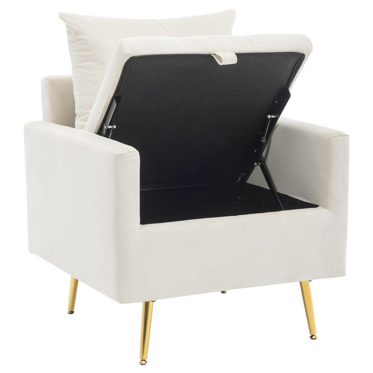 SESSEL in Beige Samt mit Goldenen Metallbeinen - Beige, Textil (71/76/71cm) - KOMHTOM